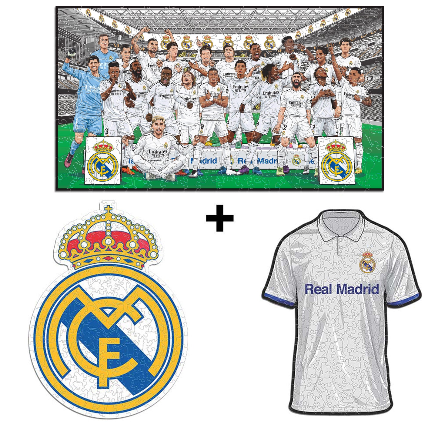 3 PACK Real Madrid CF® Team + Logo + Jersey