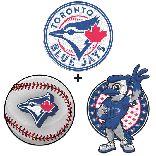 Pacote com 3 camisetas de beisebol Toronto Blue Jays™ + logotipo principal + mascote