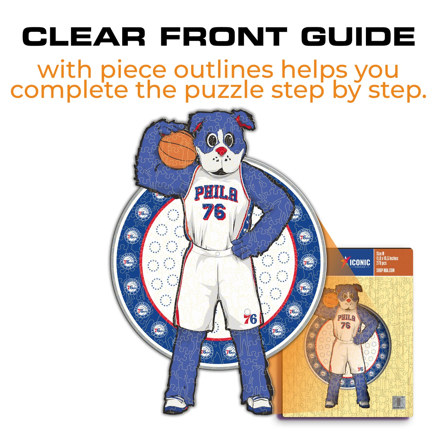Philadelphia 76ers™ Mascot - Wooden Puzzle