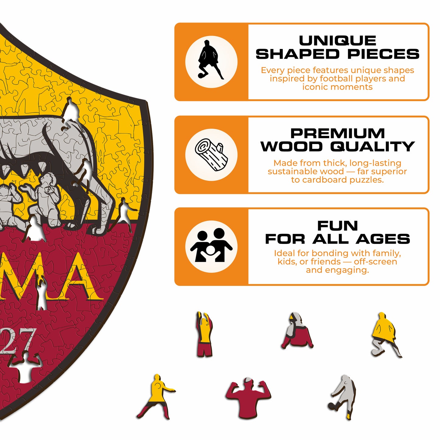 Logotipo da AS Roma® - Quebra-cabeça de madeira