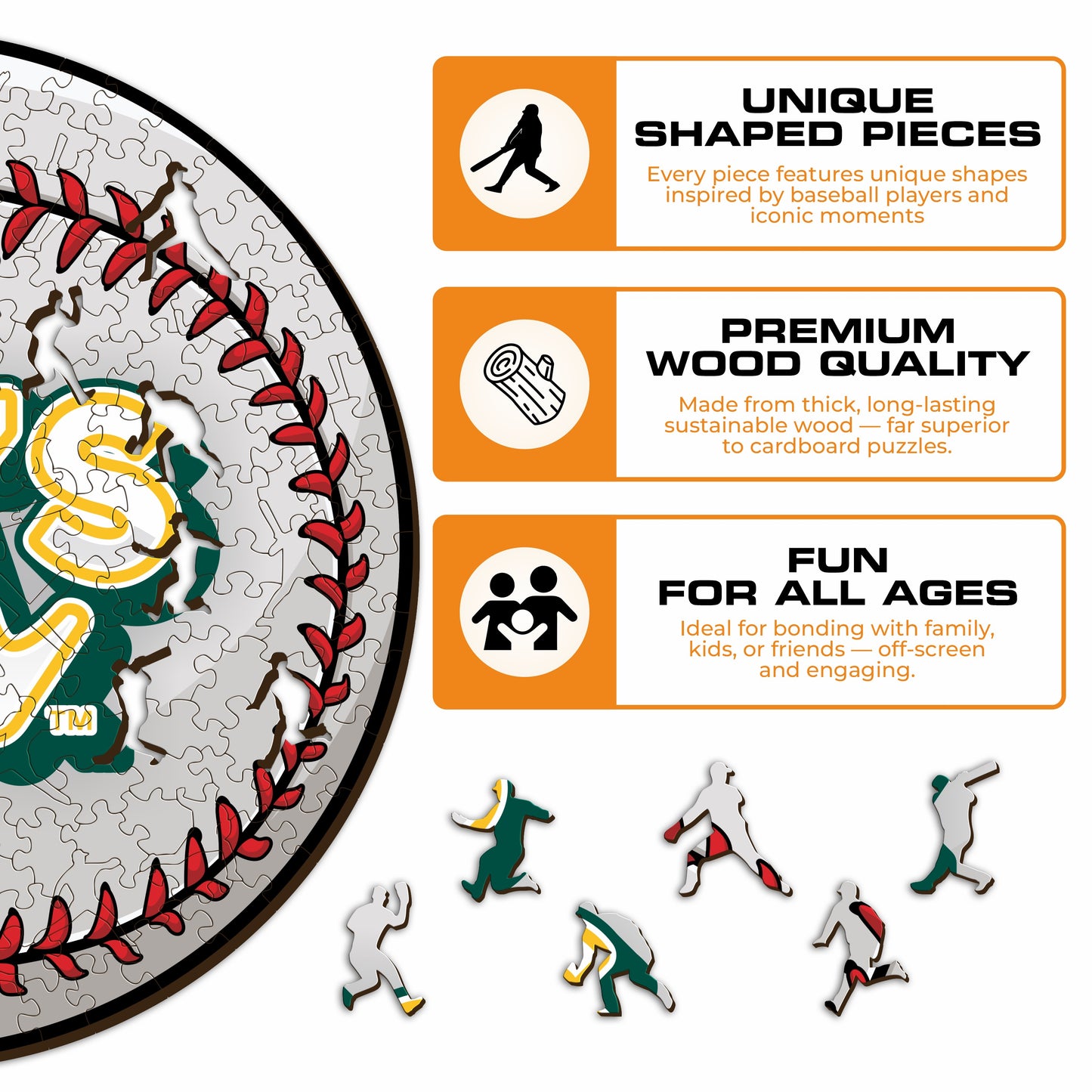 Oakland Athletics™ - Quebra-cabeça de madeira