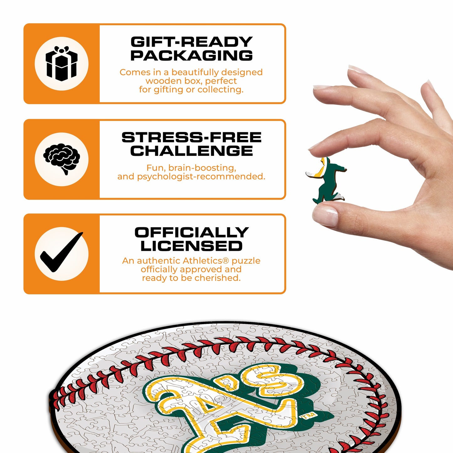 Oakland Athletics™ - Quebra-cabeça de madeira