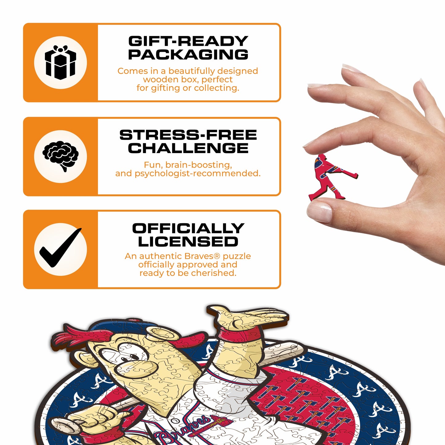 Mascote Atlanta Braves™ - Quebra-cabeça de madeira