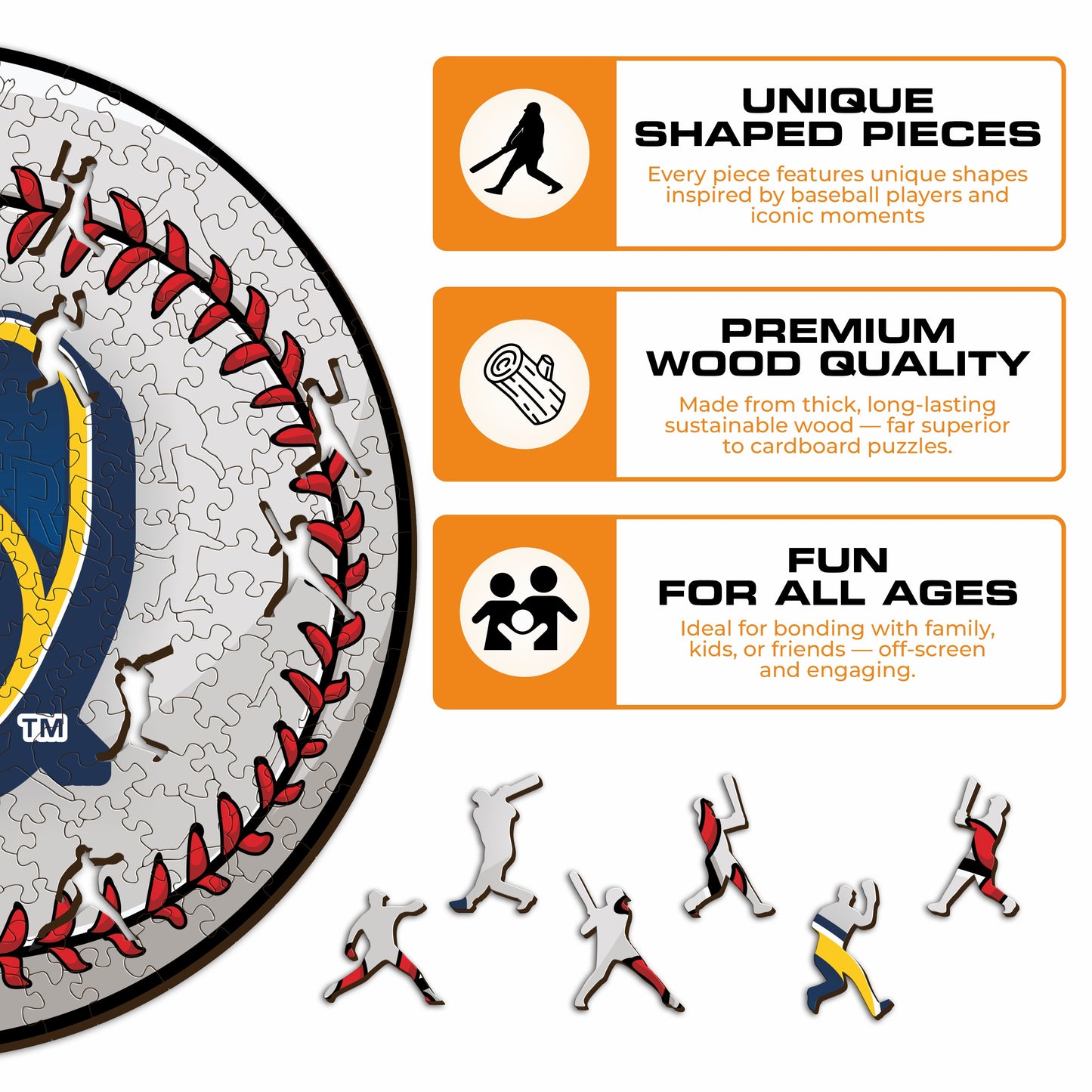 3 PACK Milwaukee Brewers™ Logo + Mascot + Baseball