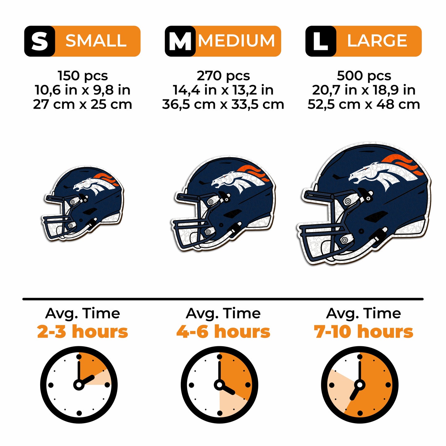 Capacete Denver Broncos™ - Quebra-cabeça de madeira