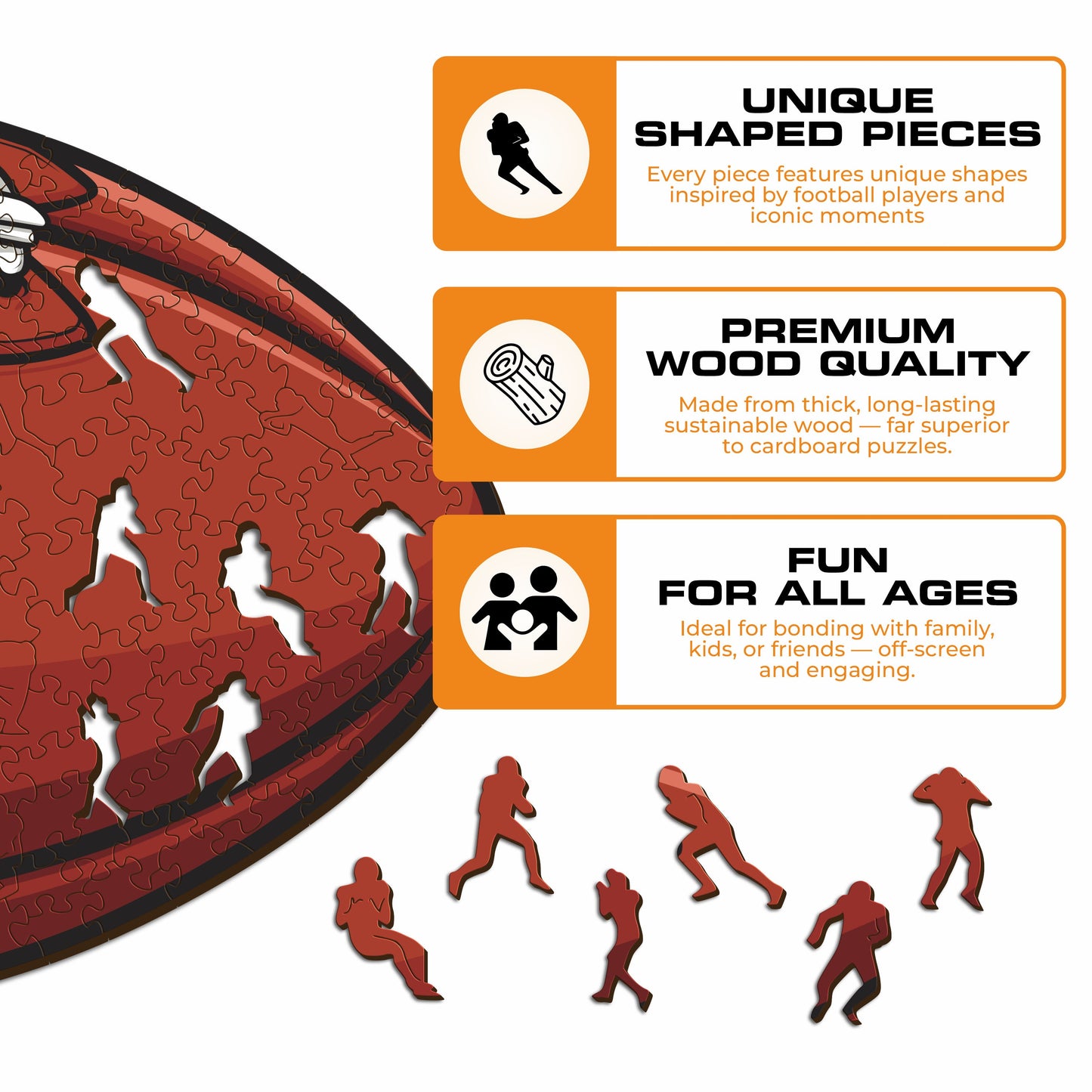Cleveland Browns™ Football - Wooden Puzzle