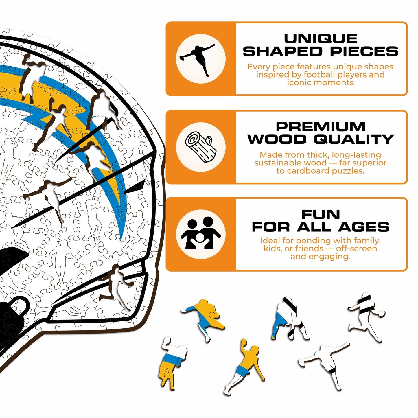 Los Angeles Chargers™ Helmet - Wooden Puzzle