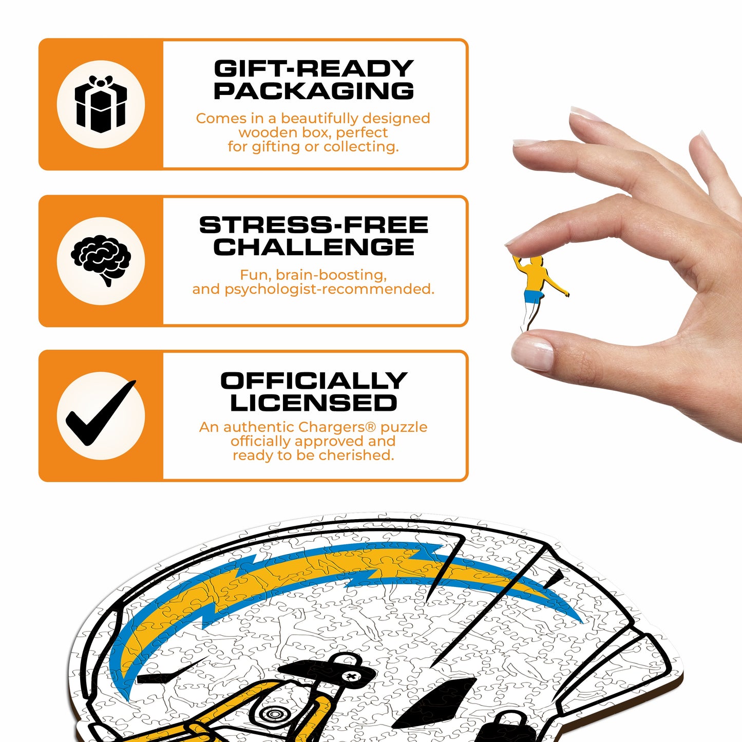 Capacete Los Angeles Chargers™ - Quebra-cabeça de madeira