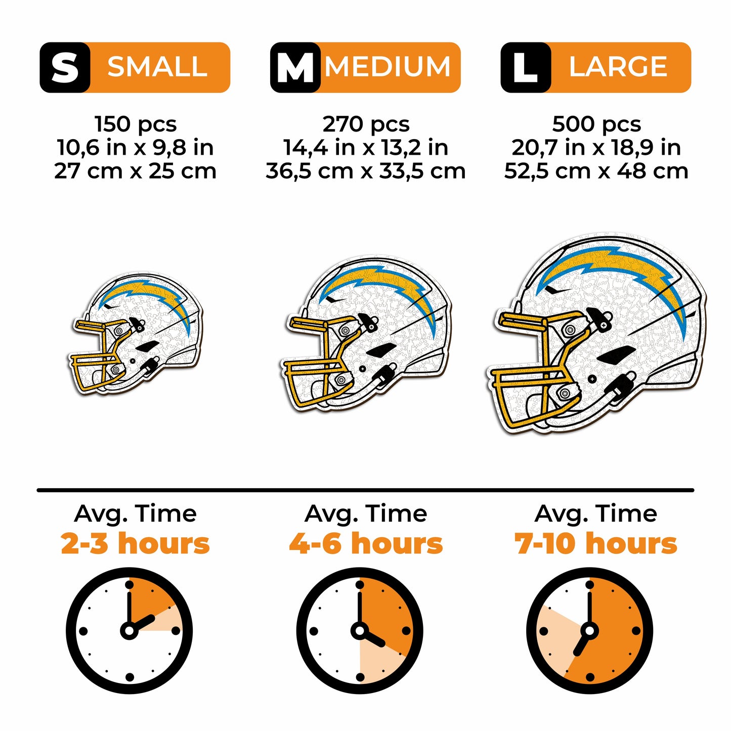 Capacete Los Angeles Chargers™ - Quebra-cabeça de madeira
