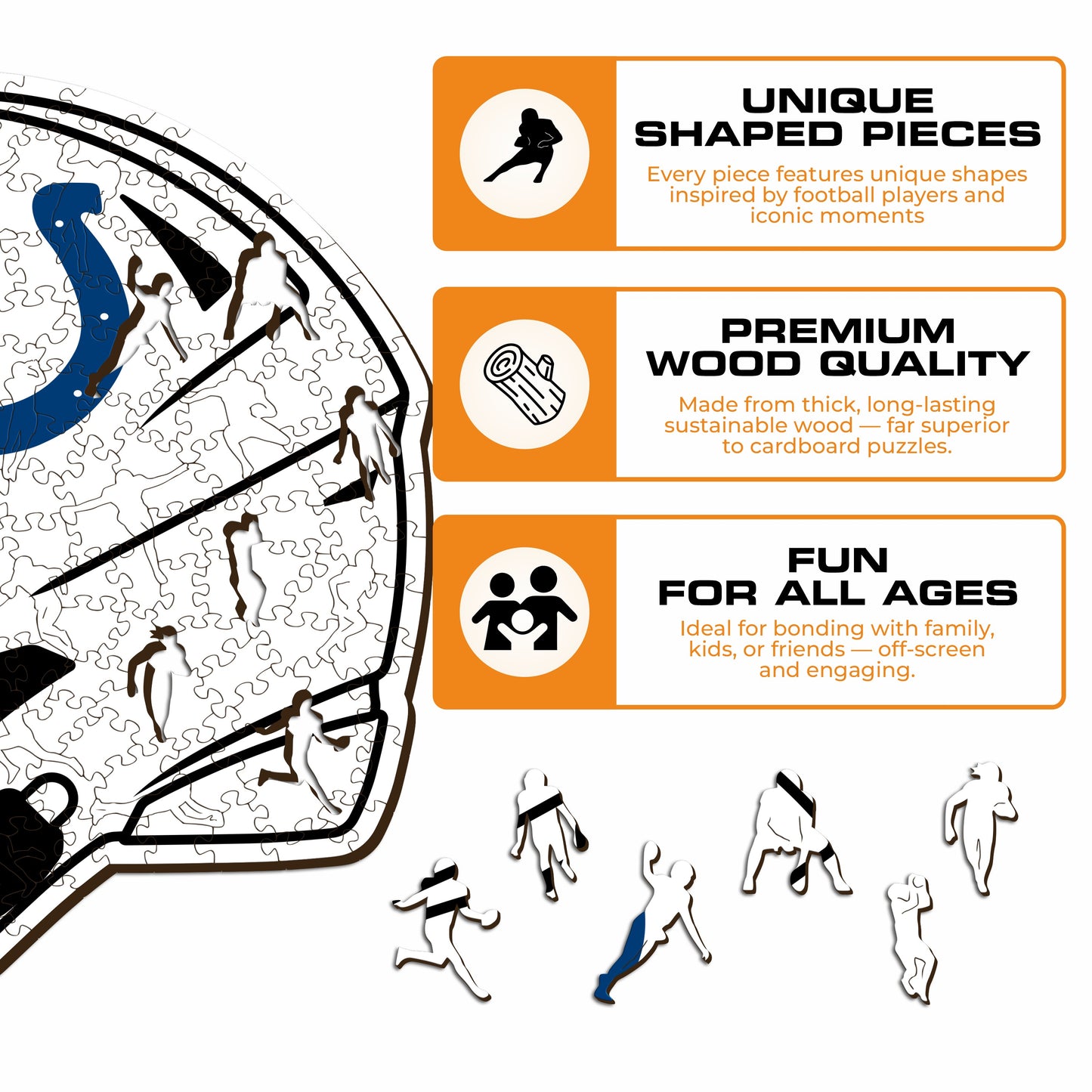 Capacete Indianapolis Colts™ - Quebra-cabeça de madeira