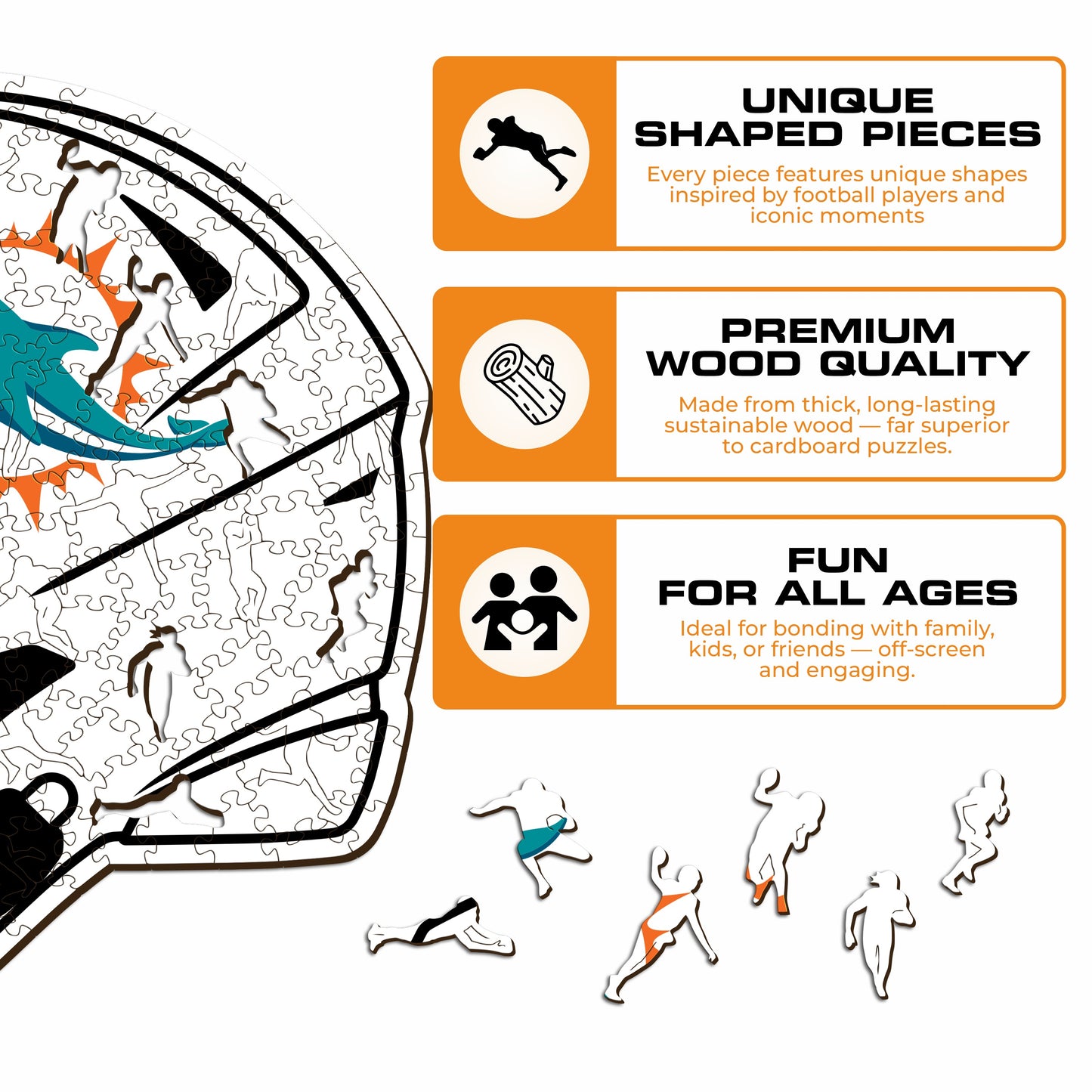 Capacete Miami Dolphins™ - Quebra-cabeça de madeira