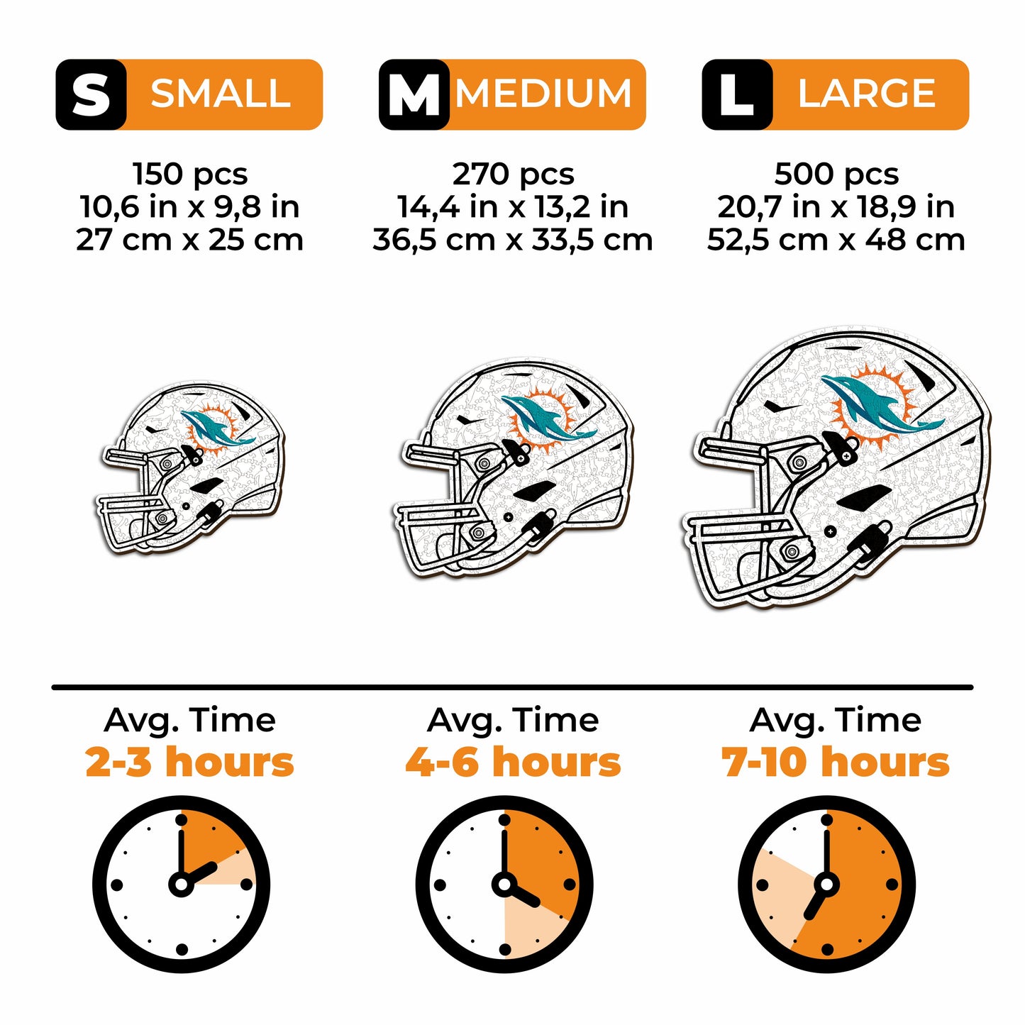 Capacete Miami Dolphins™ - Quebra-cabeça de madeira
