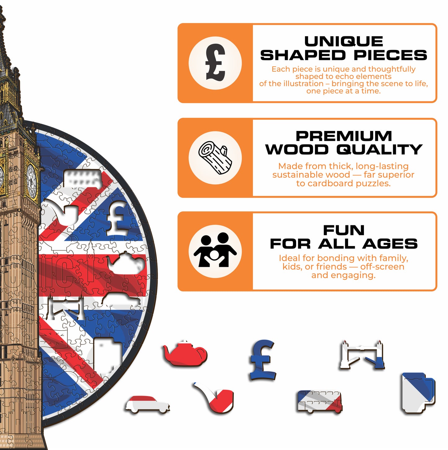 Big Ben - Quebra-cabeça de madeira