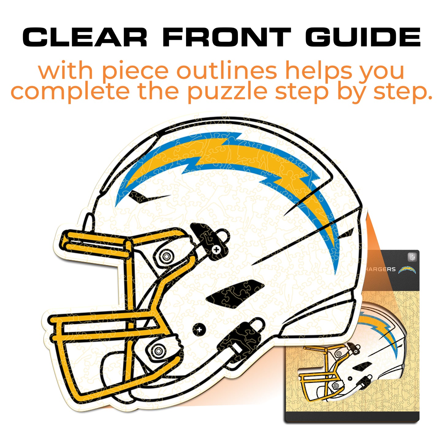 Capacete Los Angeles Chargers™ - Quebra-cabeça de madeira