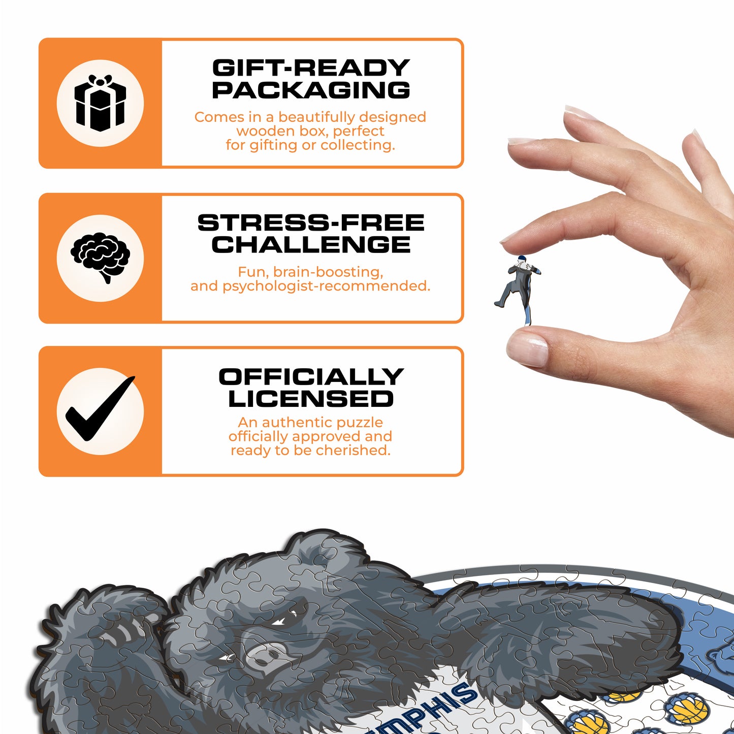 Memphis Grizzlies™ Mascot - Wooden Puzzle
