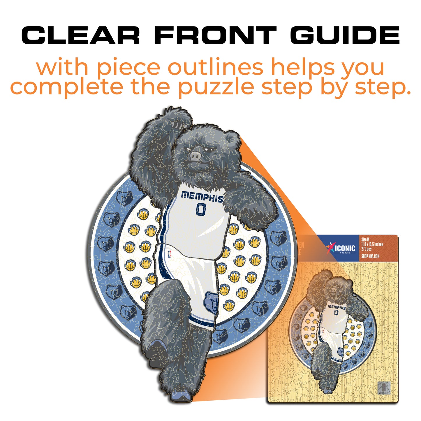 Memphis Grizzlies™ Mascot - Wooden Puzzle