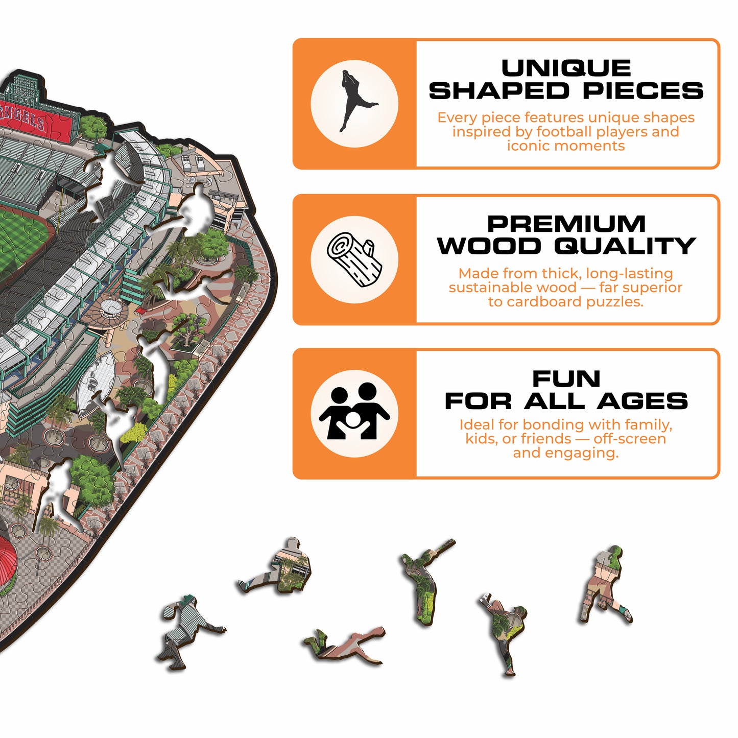 Los Angeles Angels™ Angel Stadium of Anaheim - Wooden Puzzle