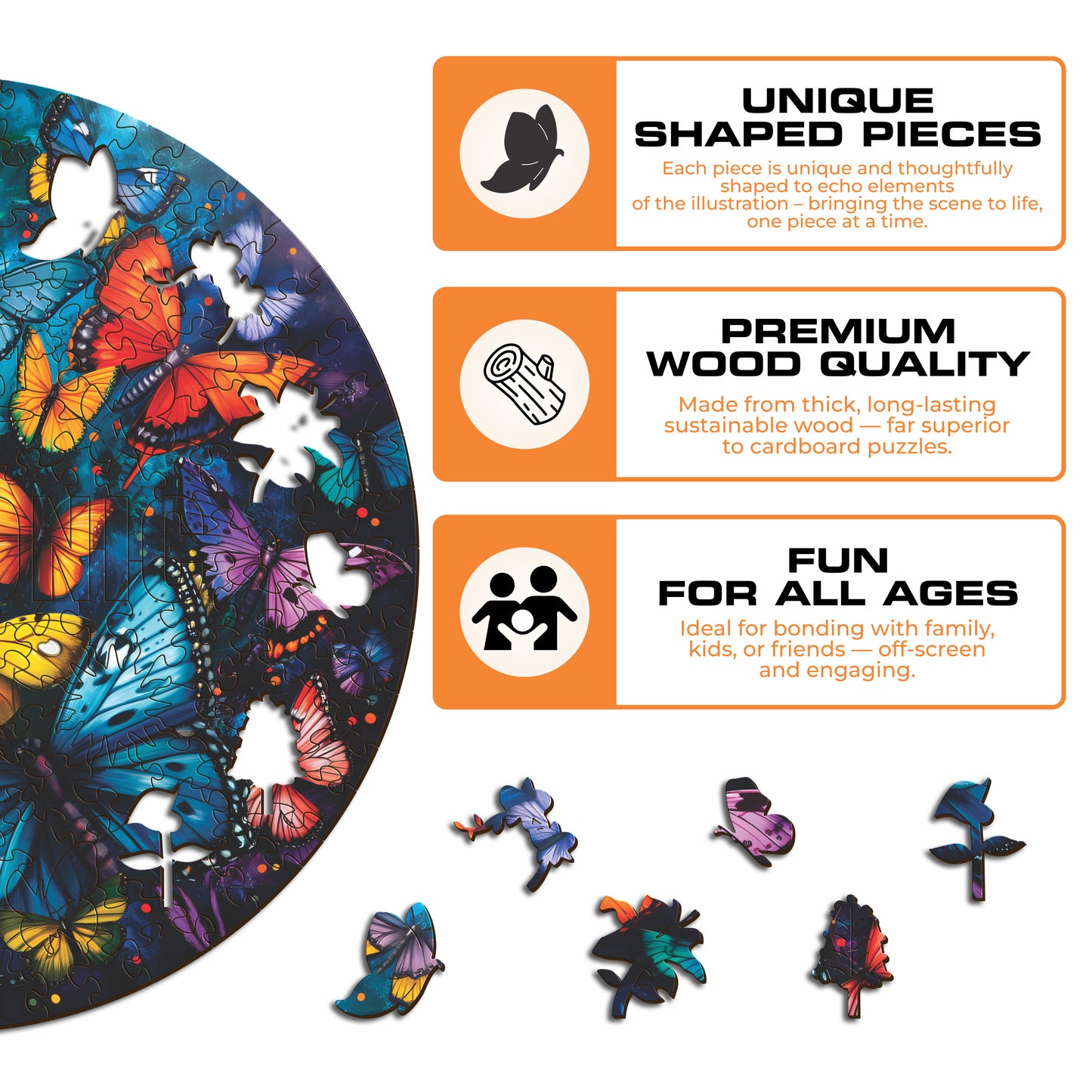 Magic Butterflies - Wooden Puzzle