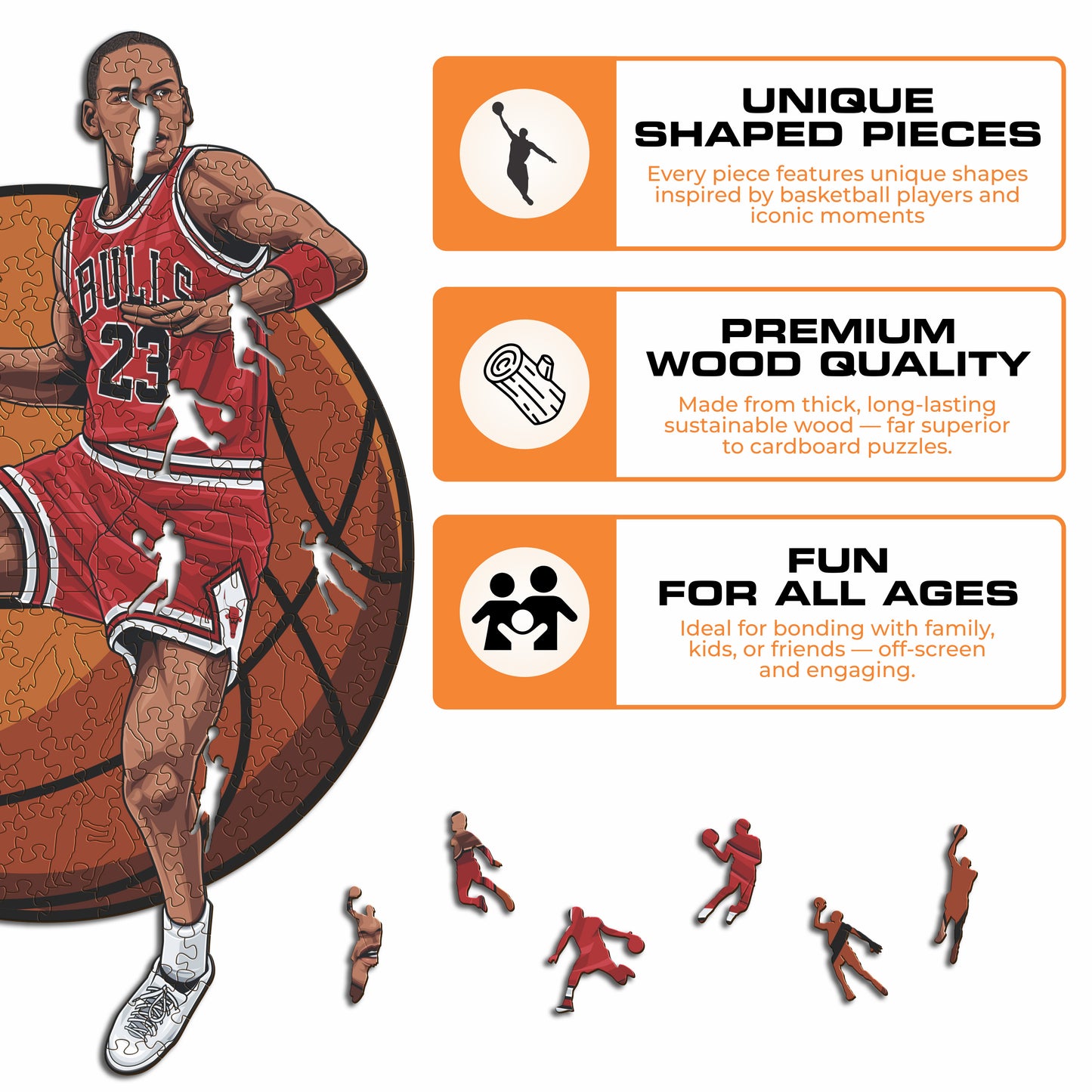 Michael Jordan - Quebra-cabeça de madeira