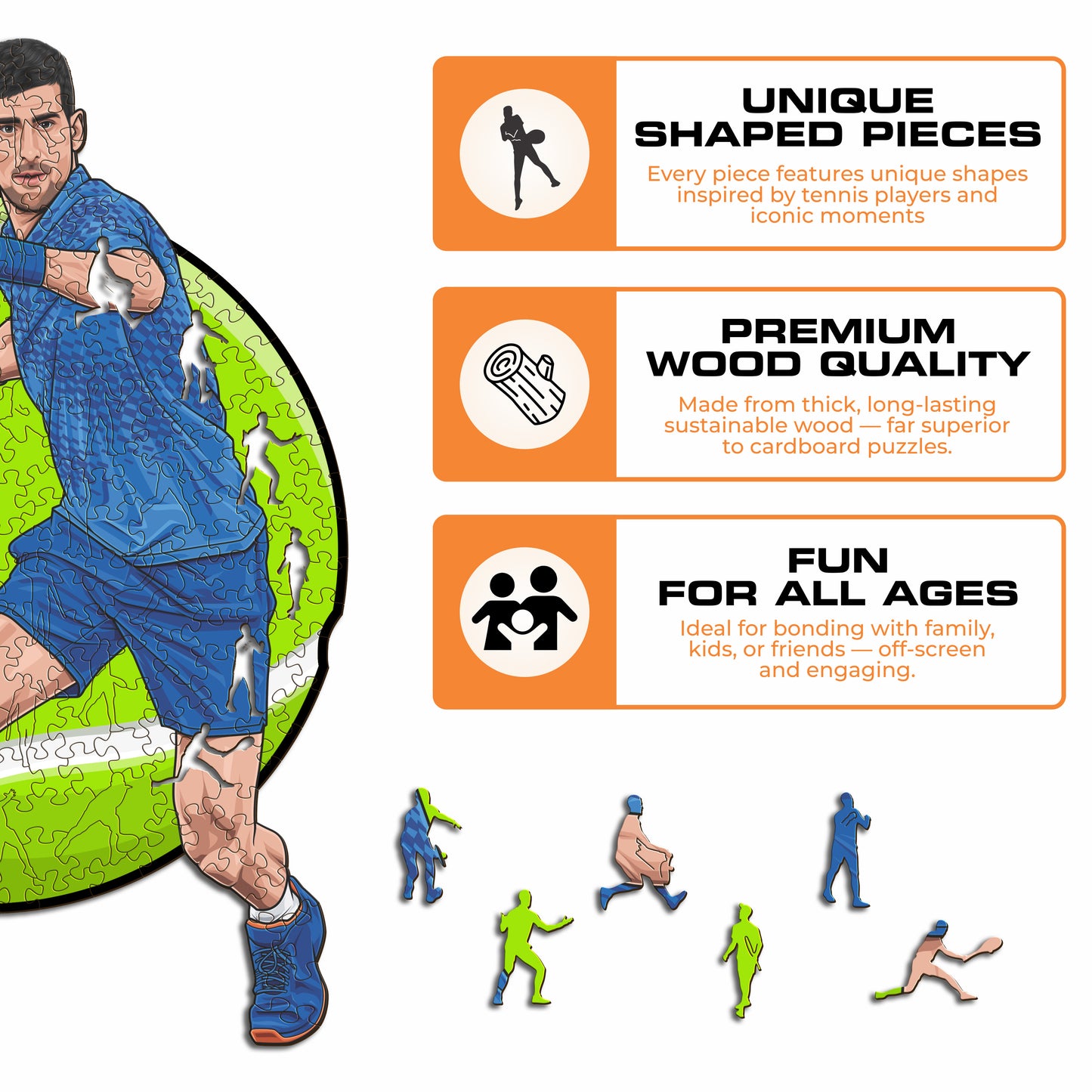 Novak Djokovic - Wooden Puzzle