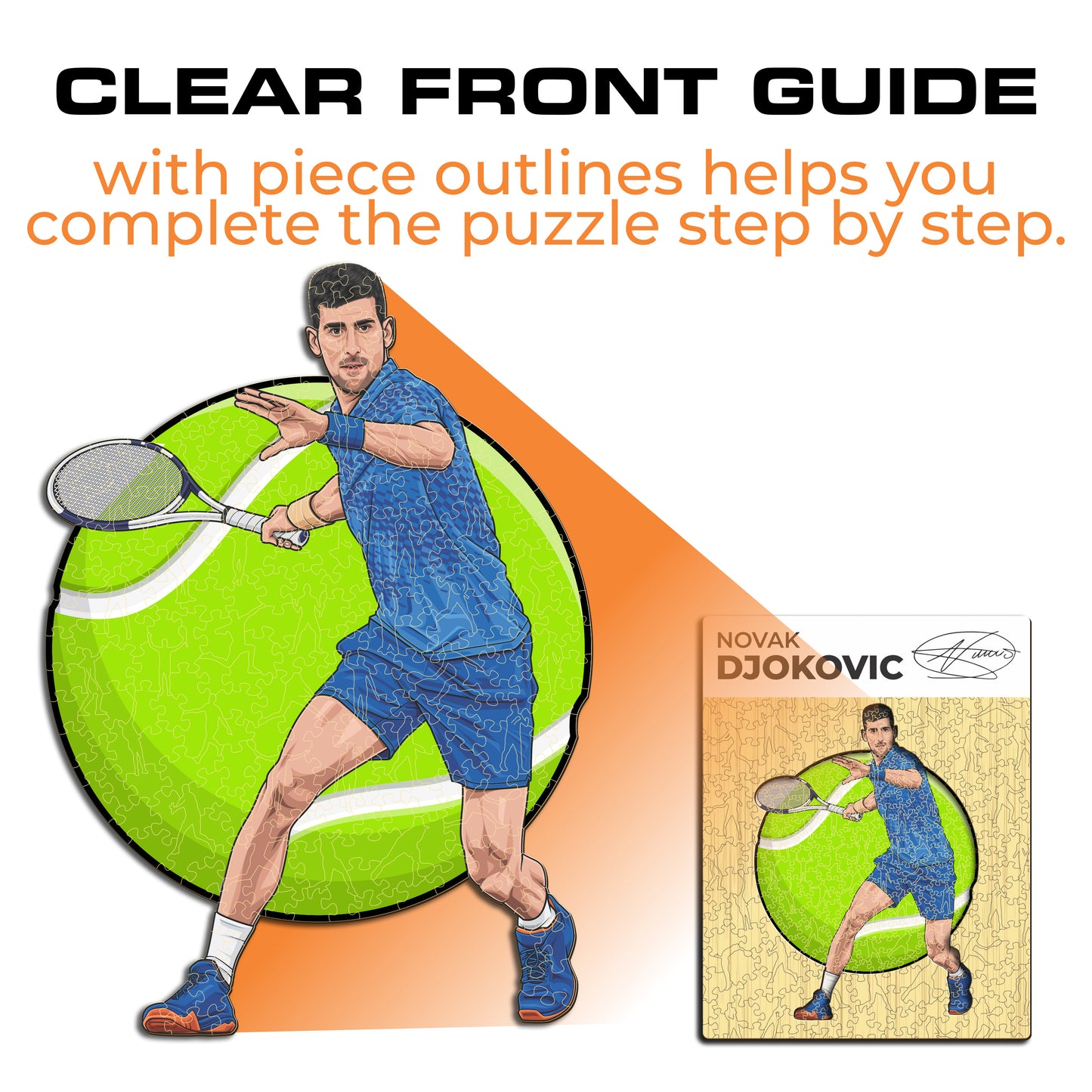 Novak Djokovic - Wooden Puzzle