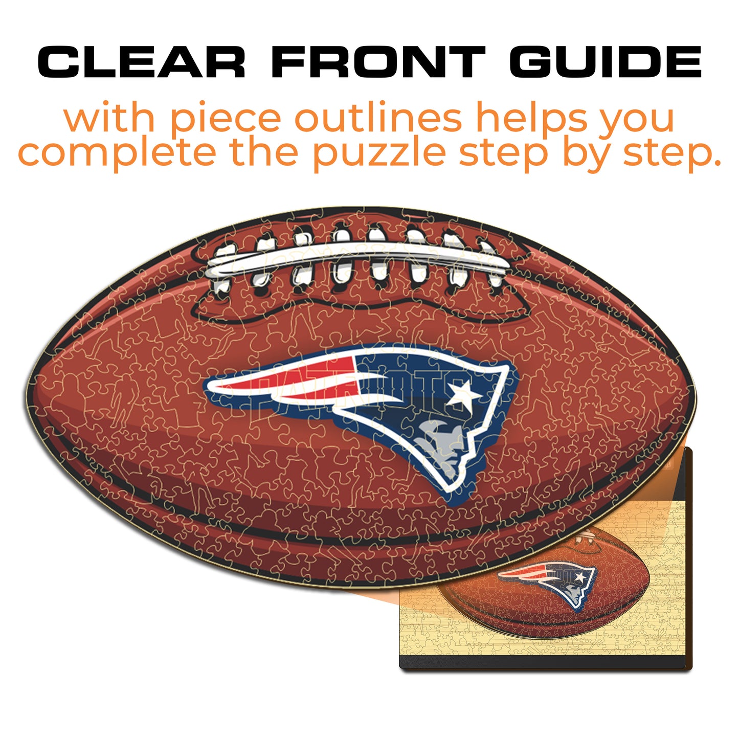 New England Patriots™ Futebol - Quebra-cabeça de madeira