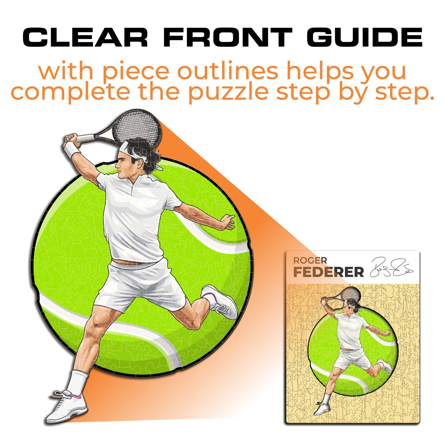 Roger Federer - Quebra-cabeça de madeira
