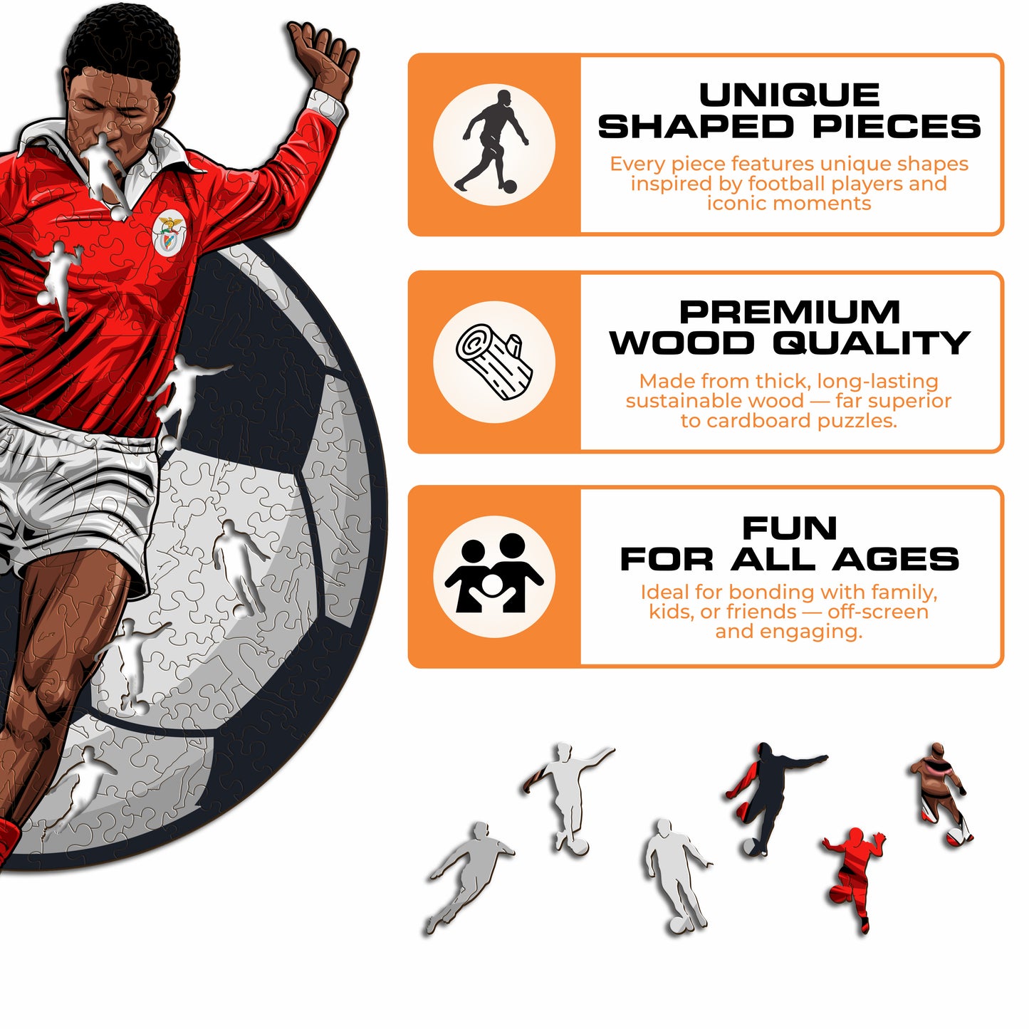 3 PACK SL Benfica® Logo + Eusebio + Estadio