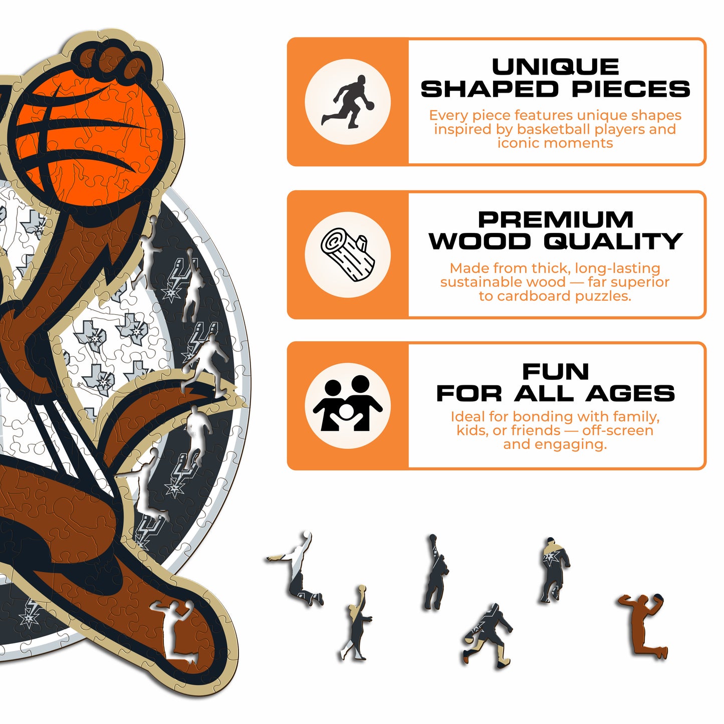 San Antonio Spurs™ Mascot - Wooden Puzzle