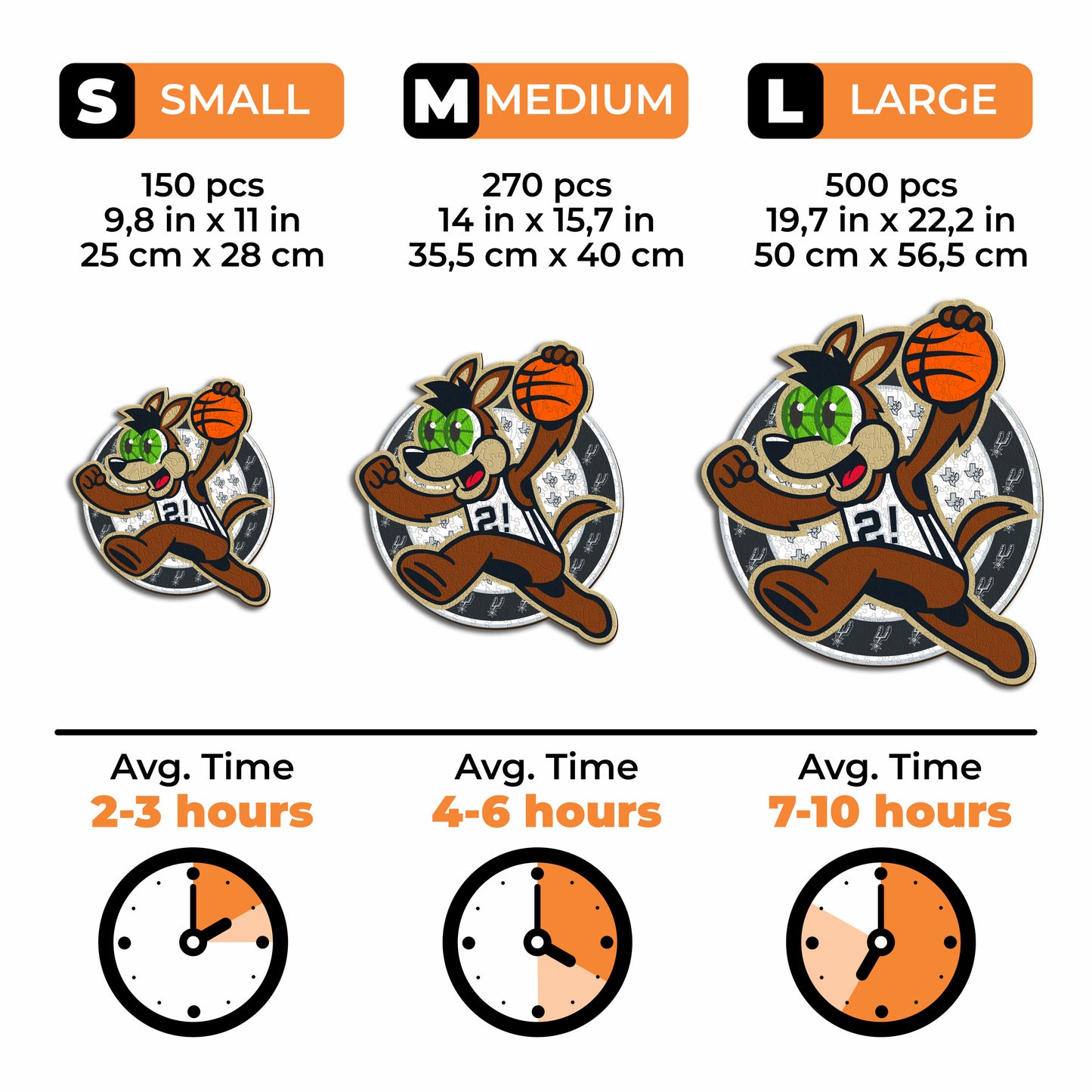 San Antonio Spurs™ Mascot - Wooden Puzzle