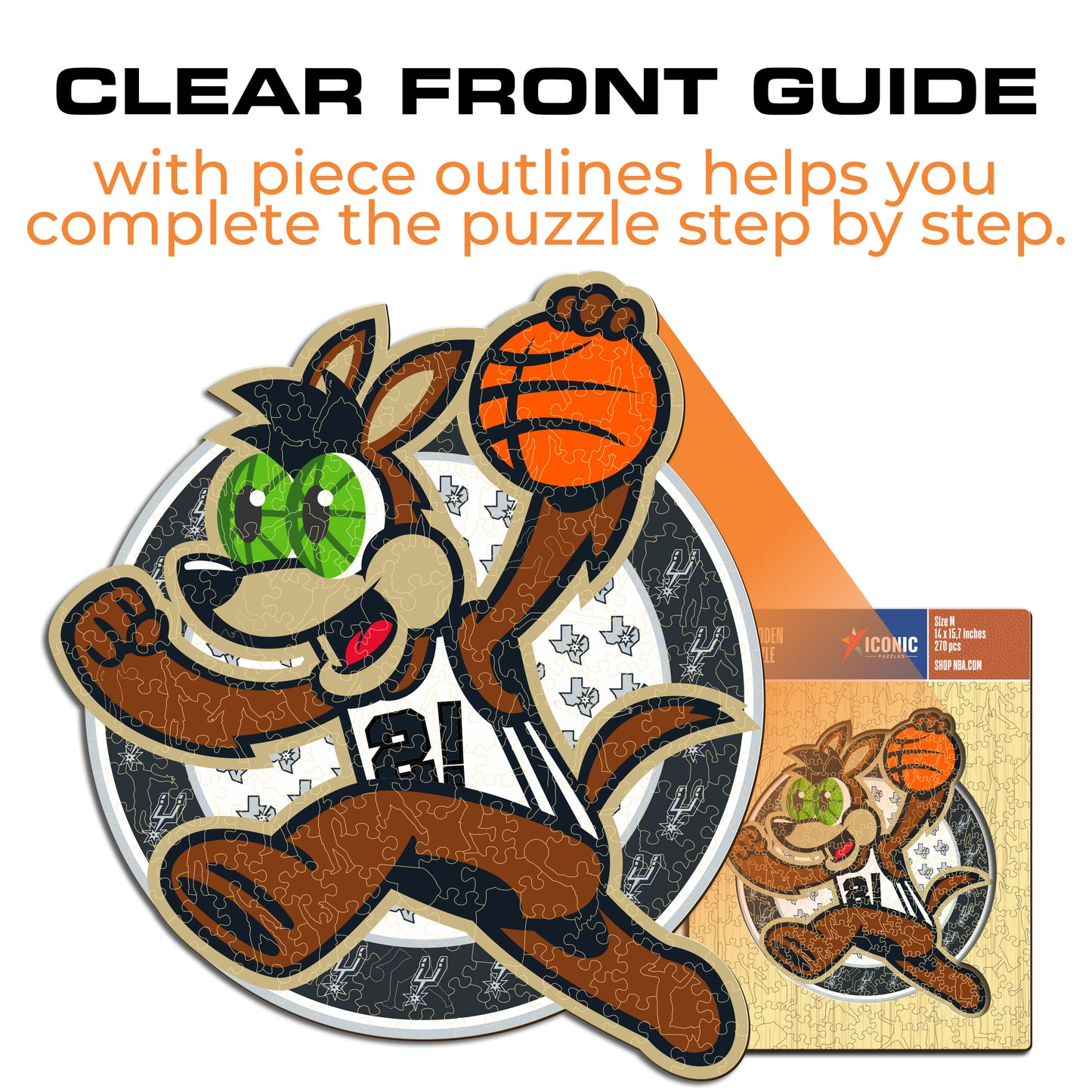 San Antonio Spurs™ Mascot - Wooden Puzzle
