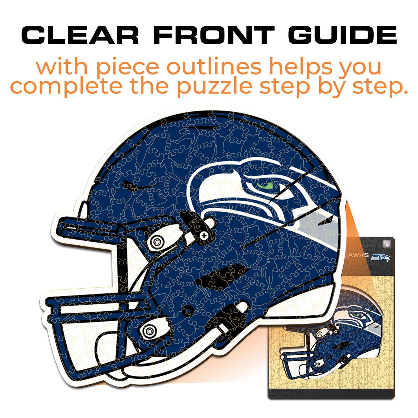 Seattle Seahawks™ Helmet - Wooden Puzzle