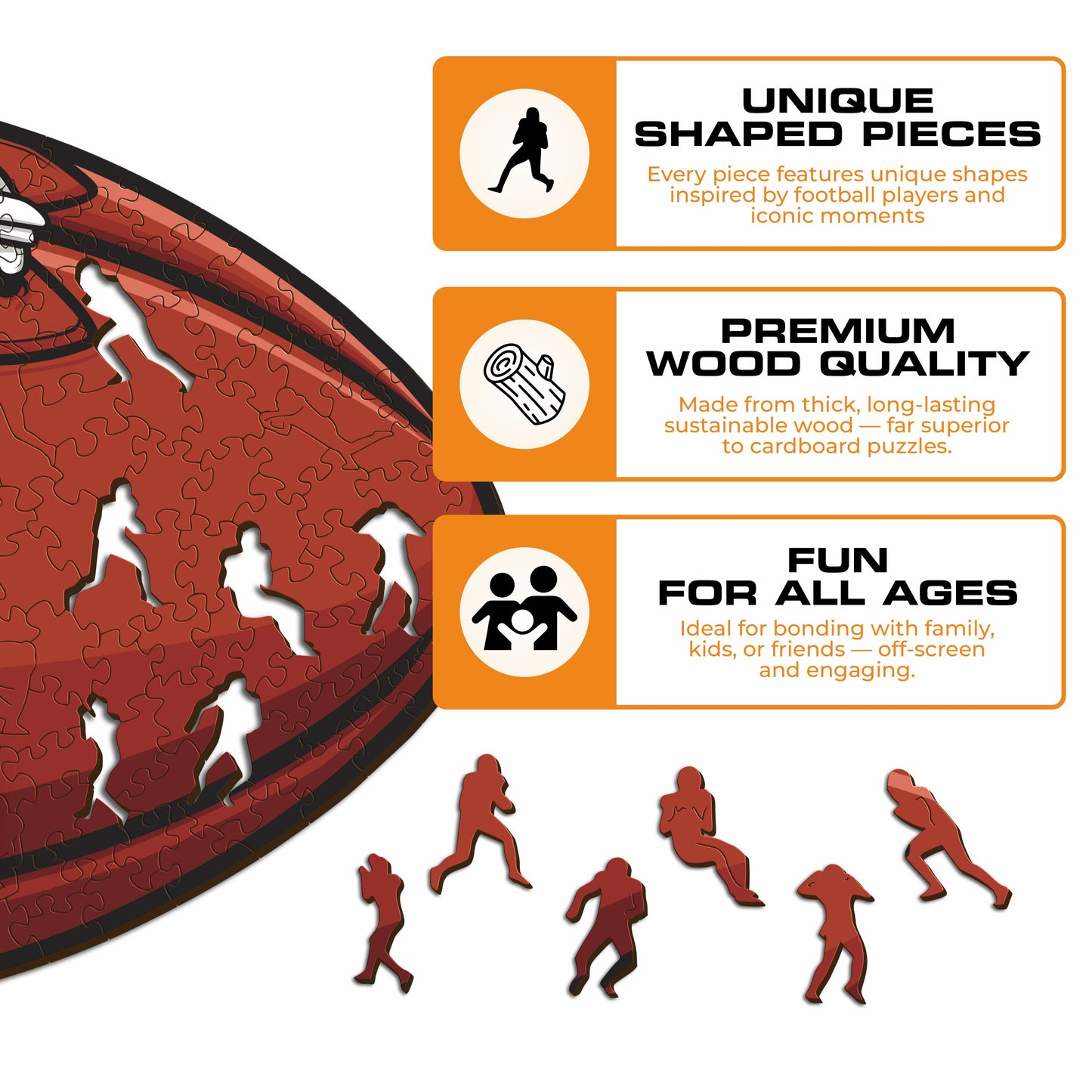 Atlanta Falcons™ Football - Wooden Puzzle