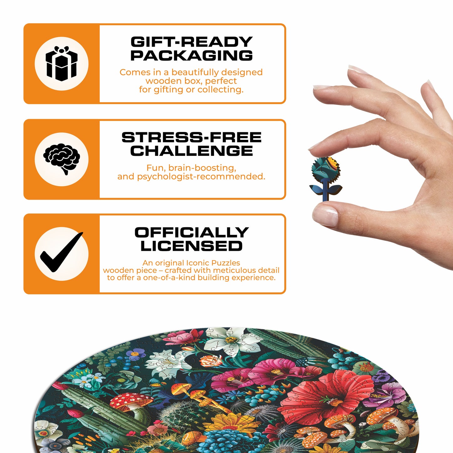 Fantasy Flowers - Wooden Puzzle