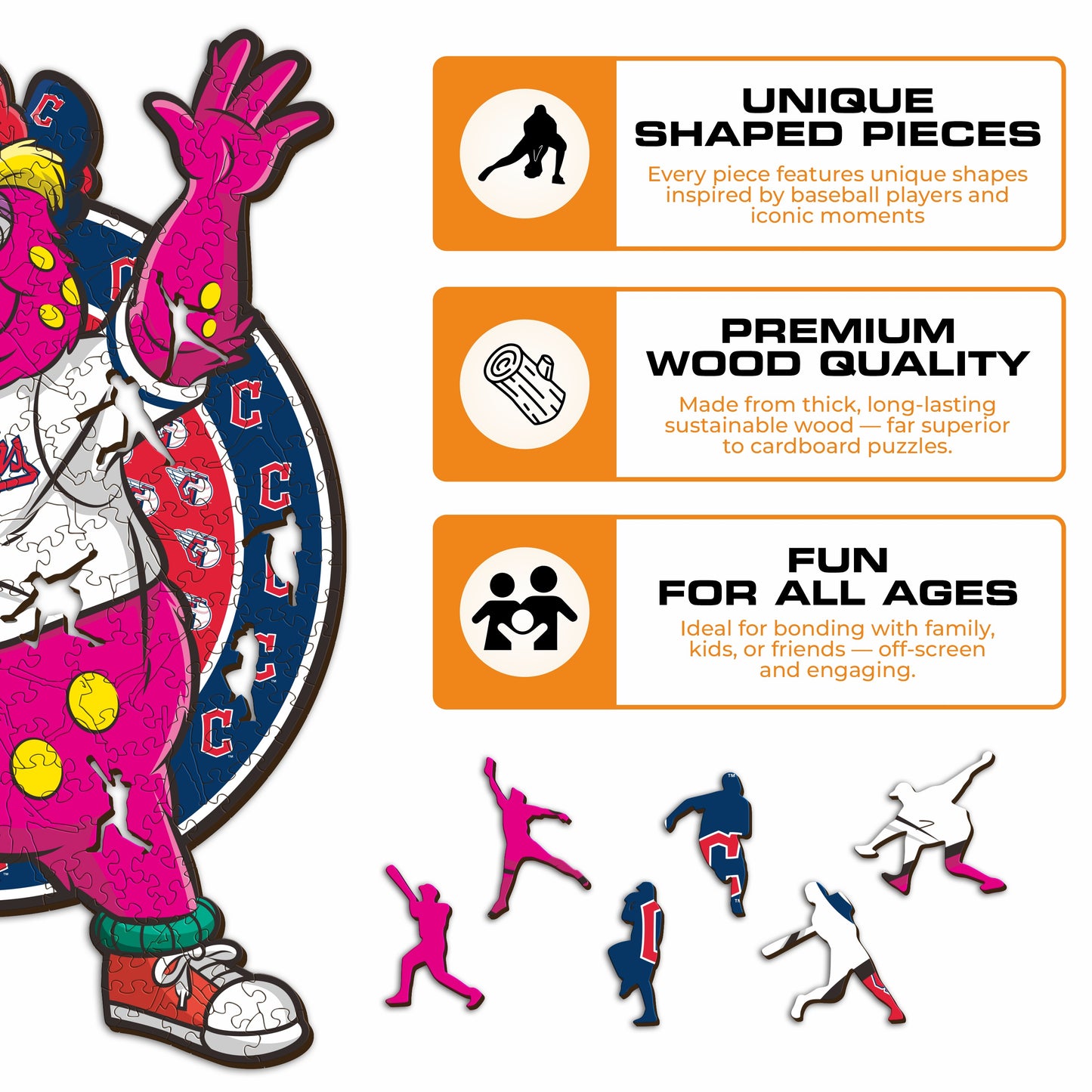 Cleveland Guardians™ Mascot - Wooden Puzzle