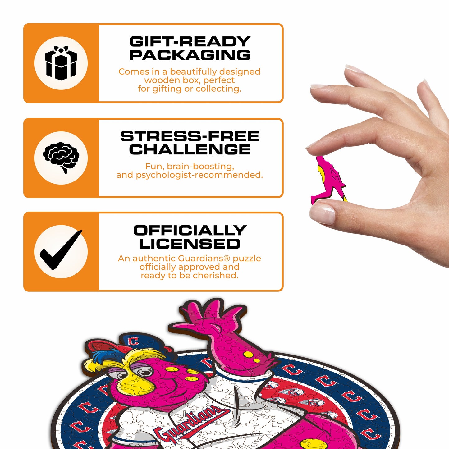 Cleveland Guardians™ Mascot - Wooden Puzzle