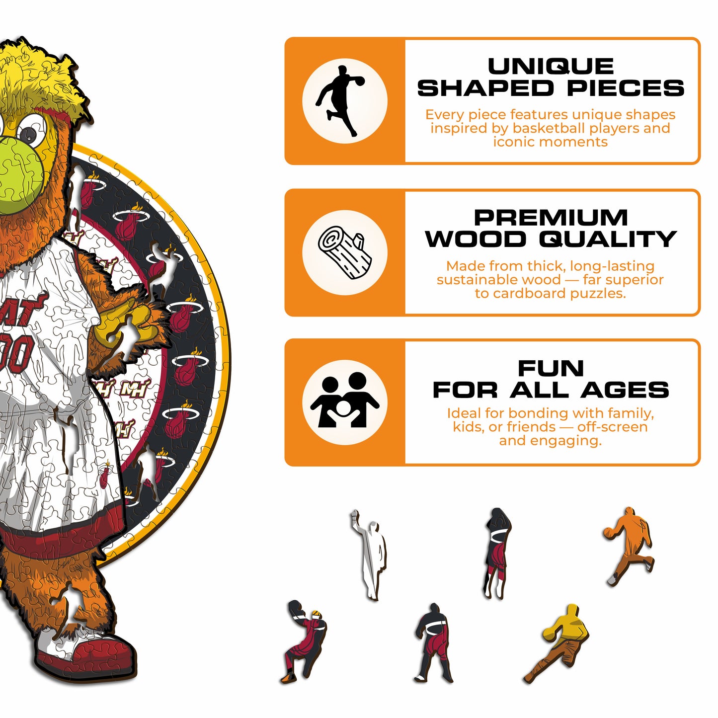 Miami Heat™ Mascot - Wooden Puzzle