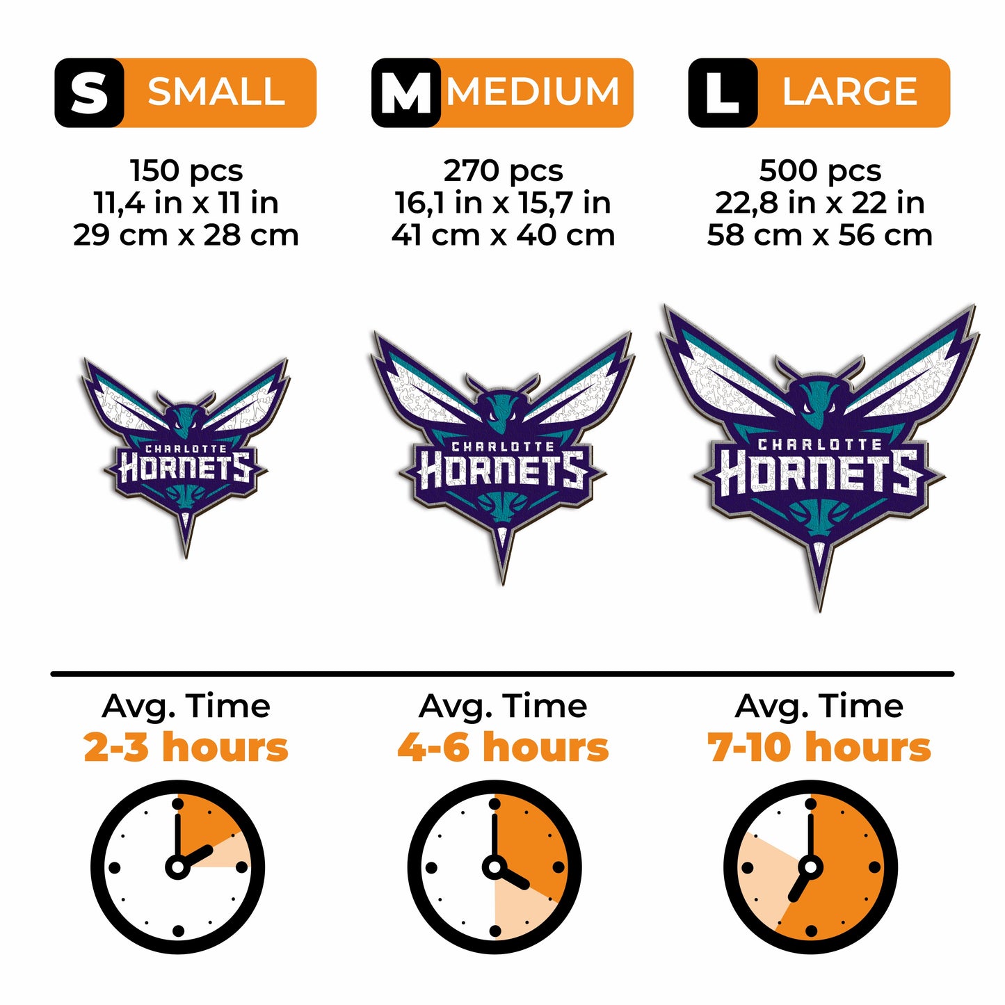 Charlotte Hornets™ - Quebra-cabeça de madeira