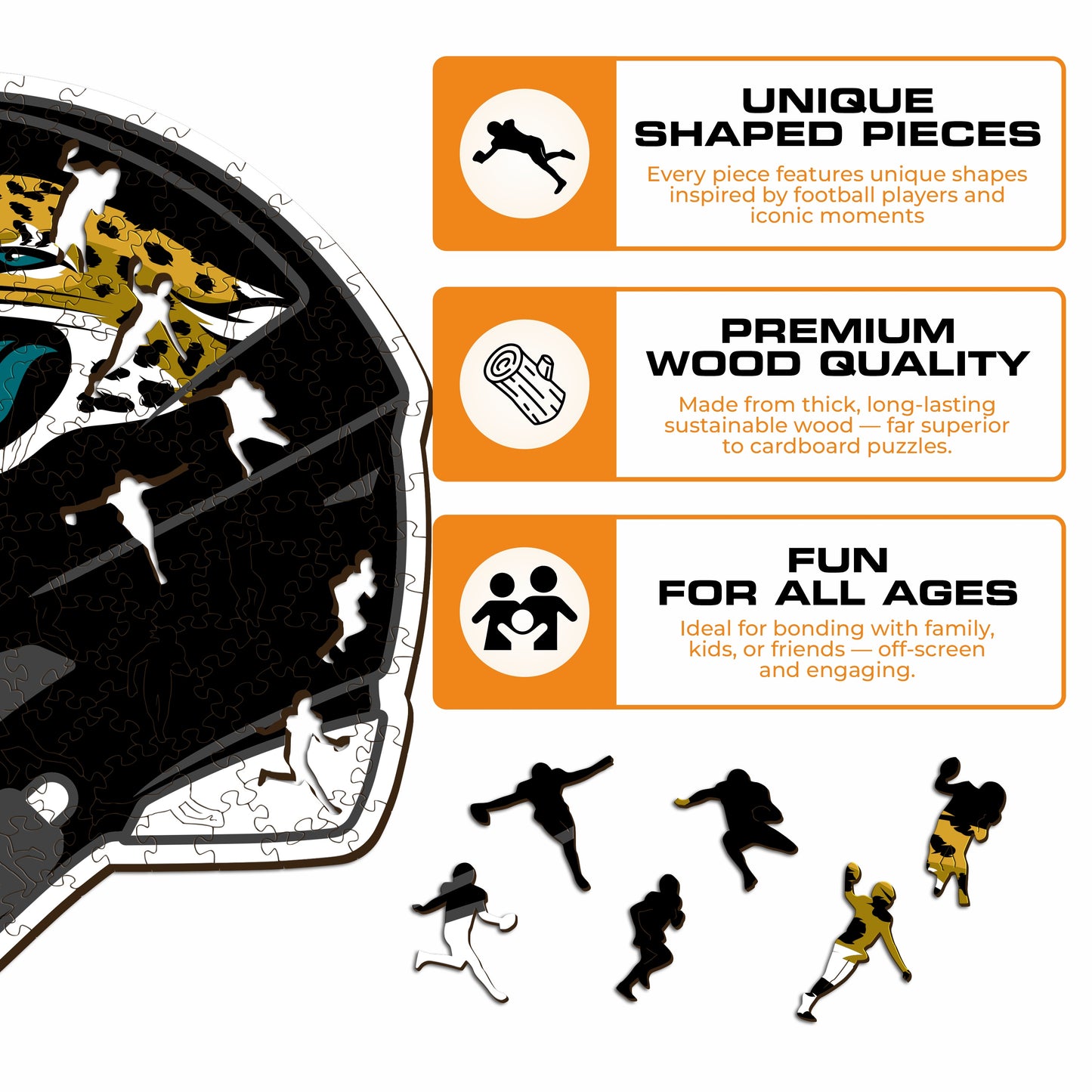 Jacksonville Jaguars™ Helmet - Wooden Puzzle