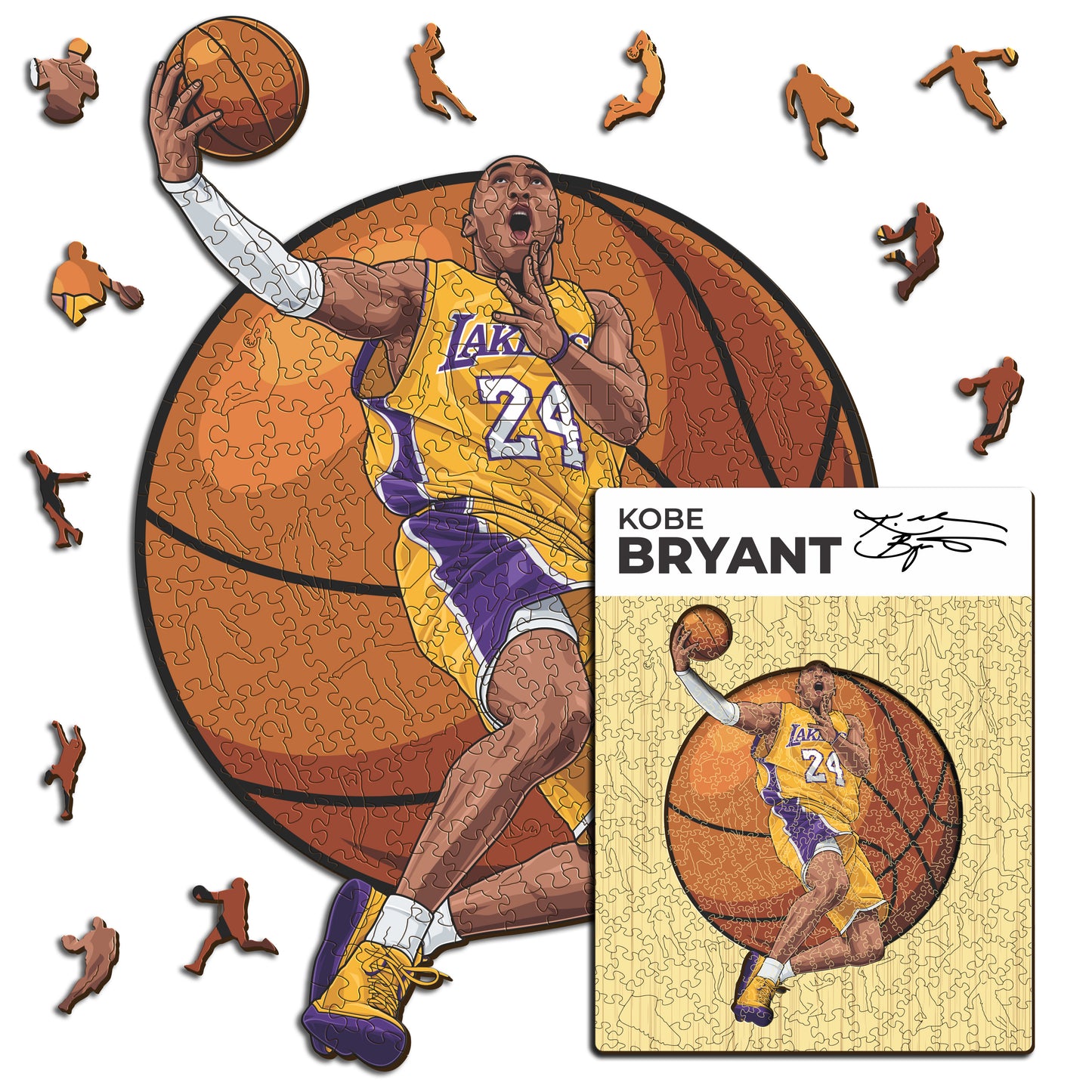 Kobe Bryant - Quebra-cabeça de madeira