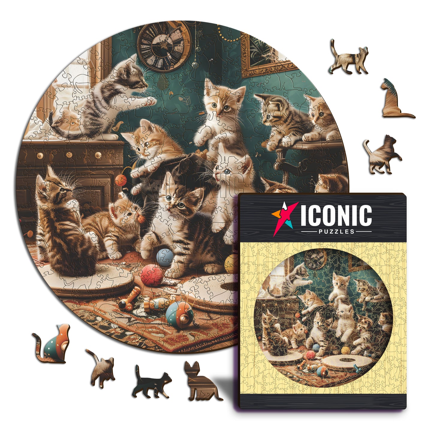 Playful Kittens - Wooden Puzzle