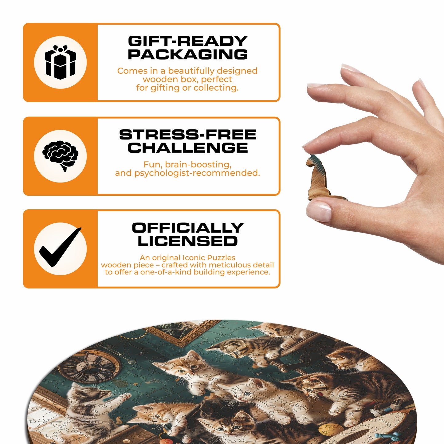 Playful Kittens - Wooden Puzzle