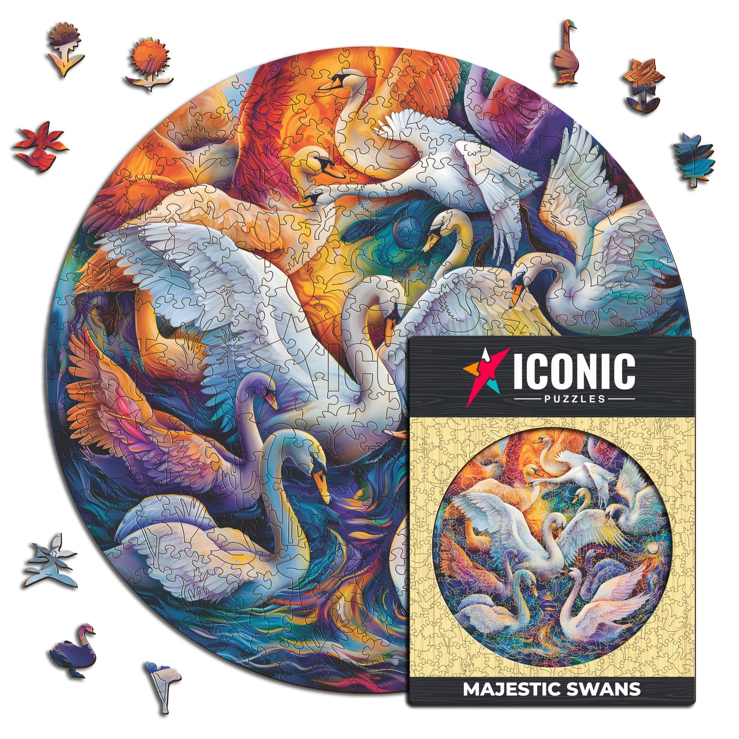 Majestic Swans - Wooden Puzzle
