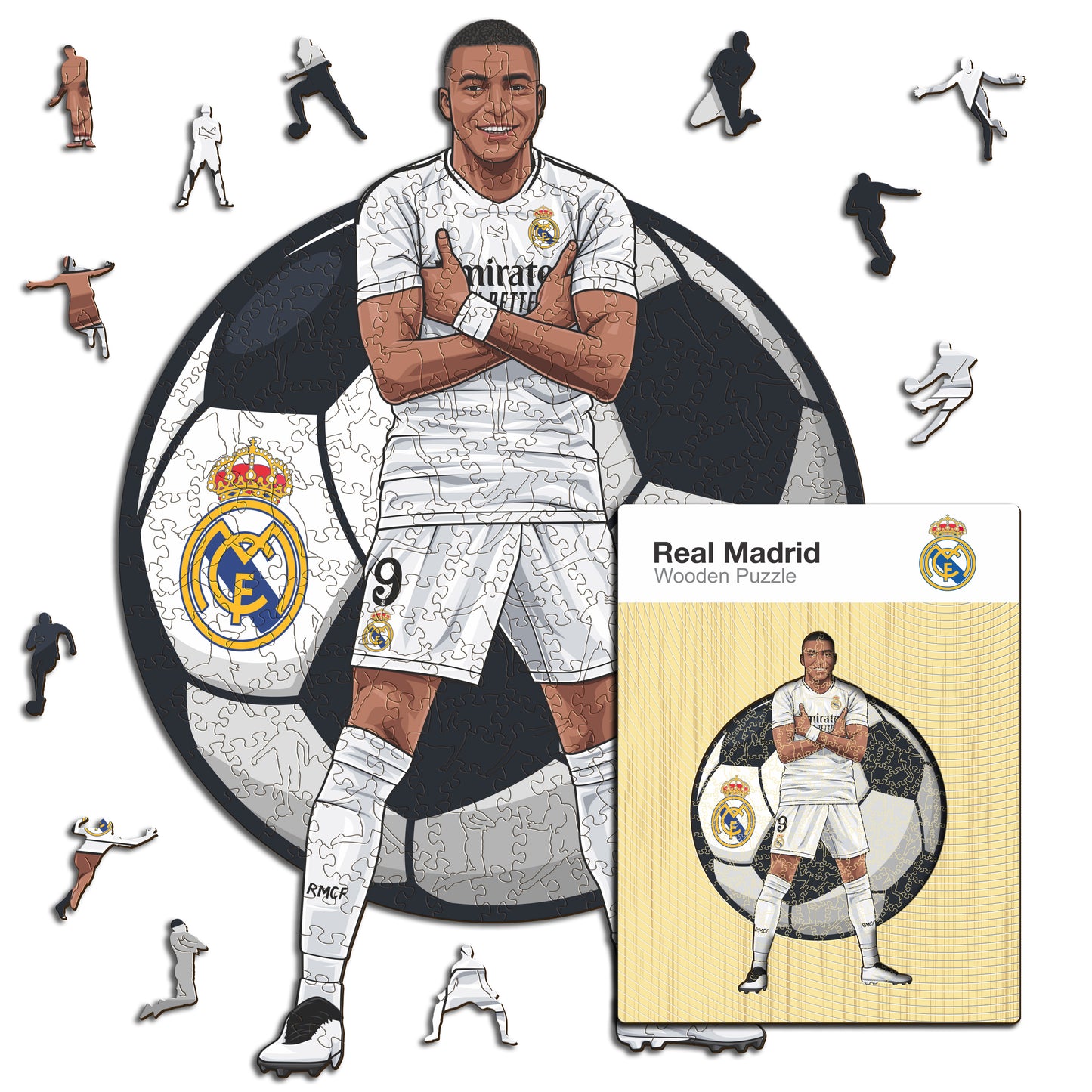 Kylian Mbappé - quebra-cabeça de madeira