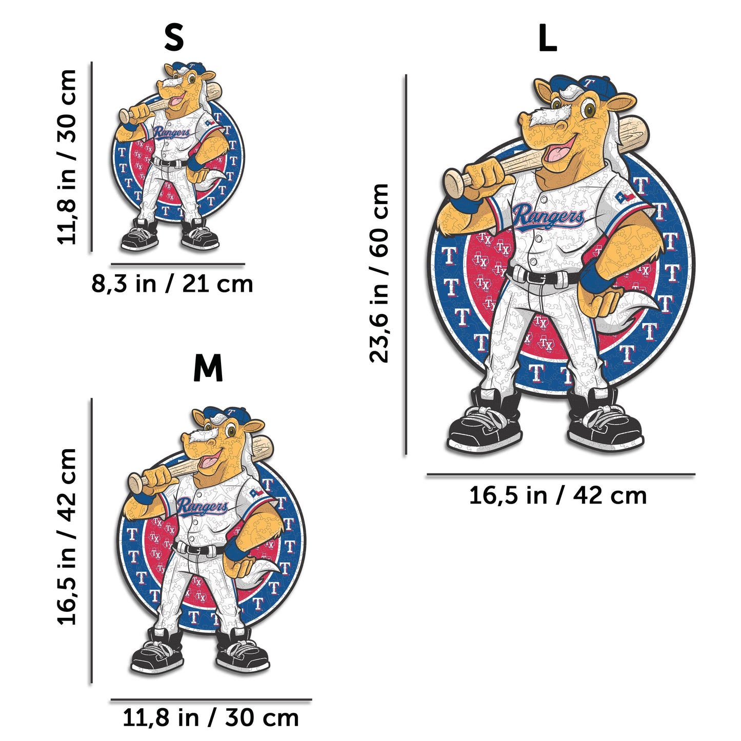 2 PACK Texas Rangers™ Primary Logo + Mascot