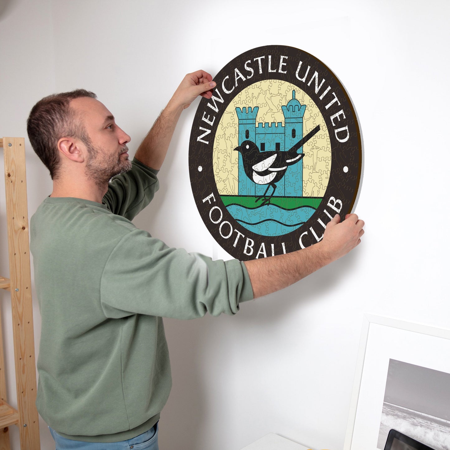 Logotipo retrô do Newcastle United FC® - quebra-cabeça de madeira