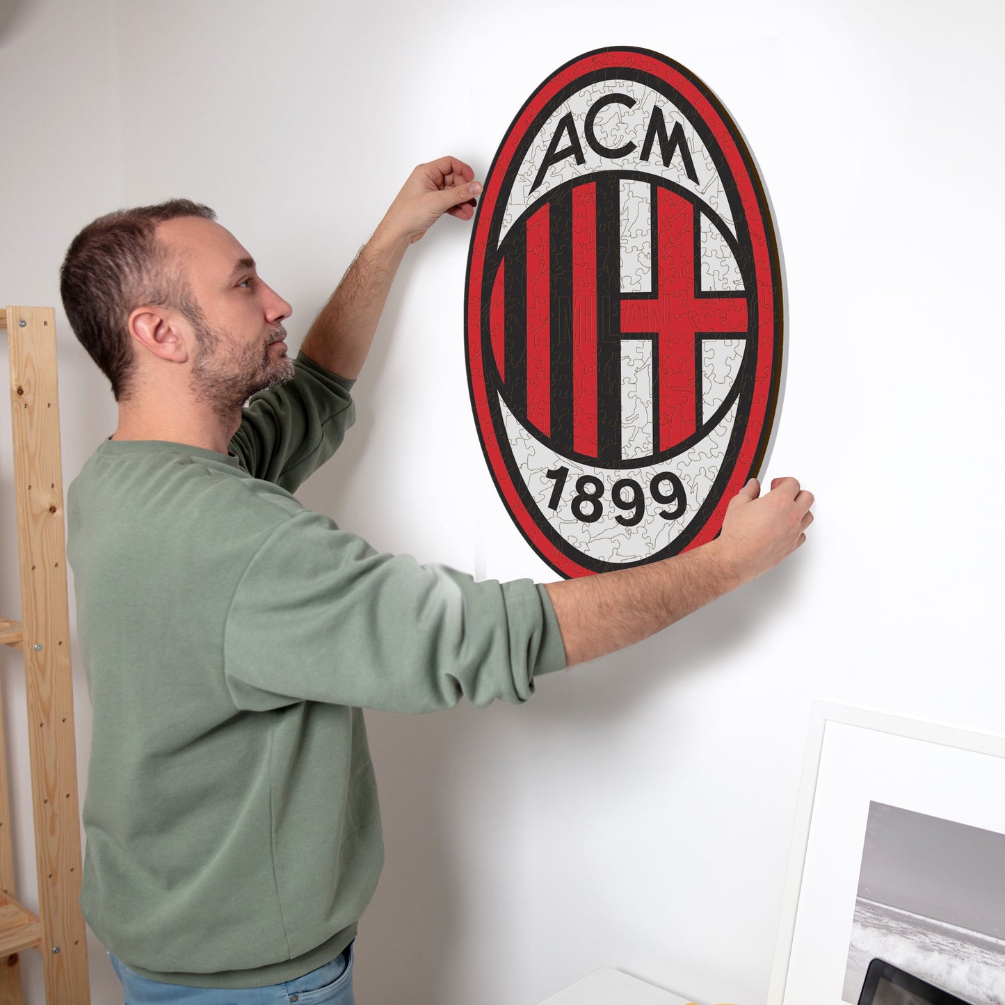 Logotipo do AC Milan® - Quebra-cabeça de madeira