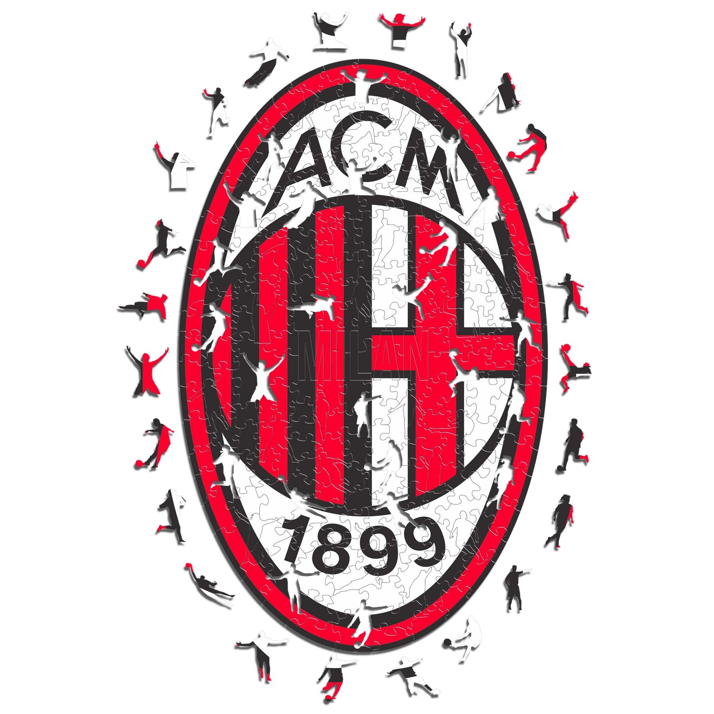 4 PACK AC Milan® Logo + Retro Logo + Jersey + 5 Players