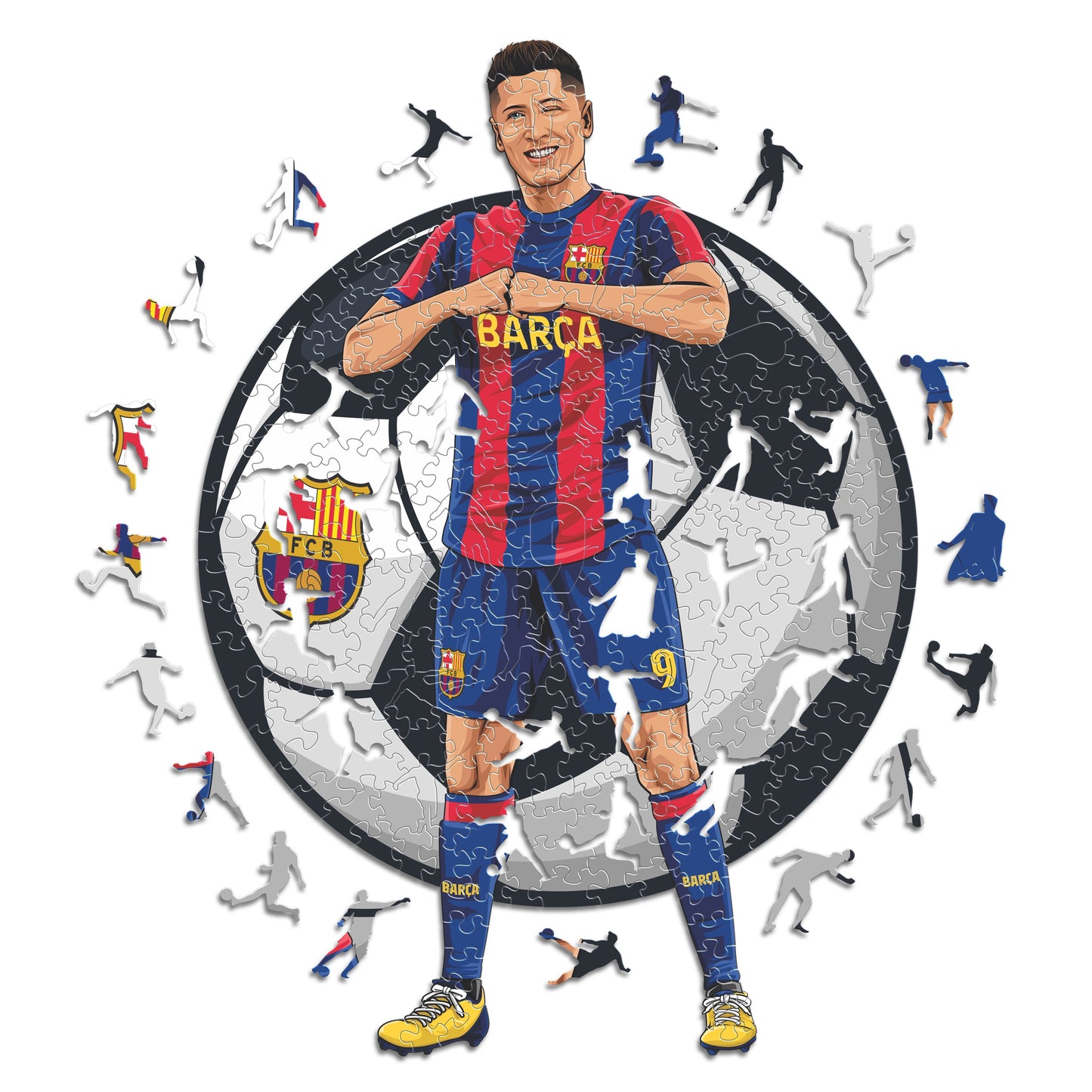 2 PACK FC Barcelona® Logo + Lewandowski