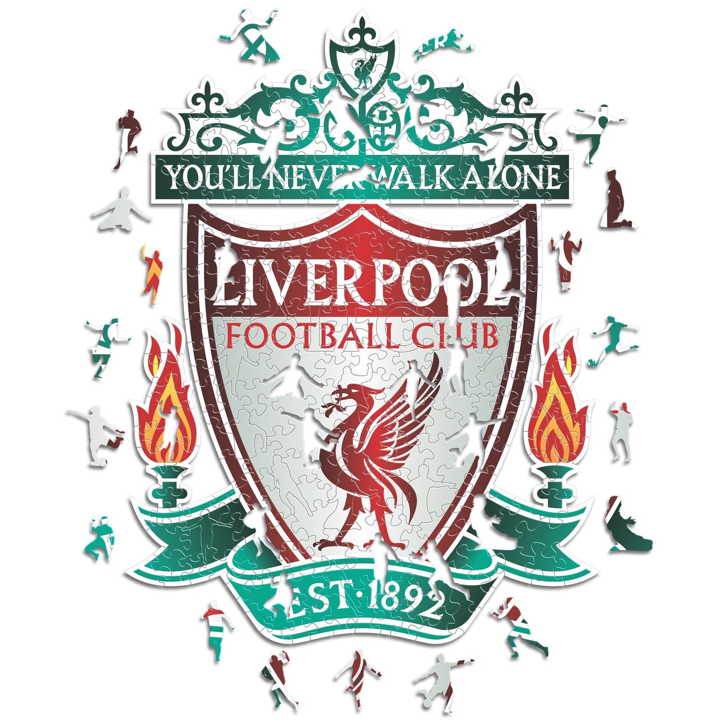 Pacote com 3 logotipos do Liverpool FC® + Liver Bird + Estádio Anfield